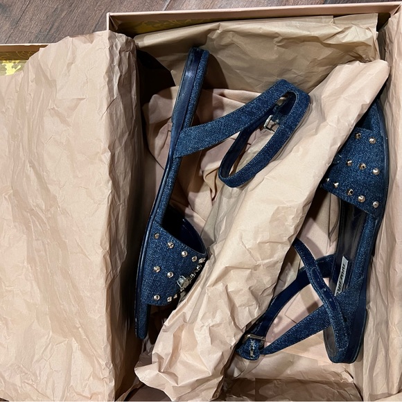 Authentic Miu Miu rhinestone denim sandals - Picture 5 of 7